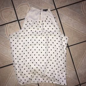 Express polkadot black and white blouse